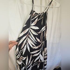 NWT Time and Tru Tropical Leaf Print Sleeveless Midi Dress M 8 10